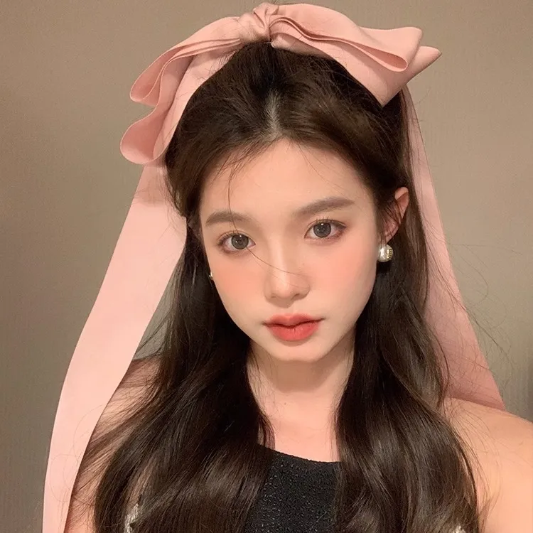 Jennie同款超大蝴蝶结发夹少女芭蕾风丝带弹簧夹头饰飘带边夹发饰