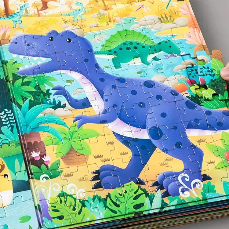 儿童益智磁力拼图恐龙大块幼儿启蒙早教宝宝玩具磁性拼图3-6岁