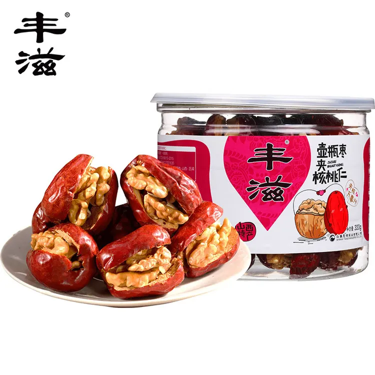 丰滋红枣夹核桃320g/700g罐装壶瓶枣夹核桃仁山西特产大枣带礼盒