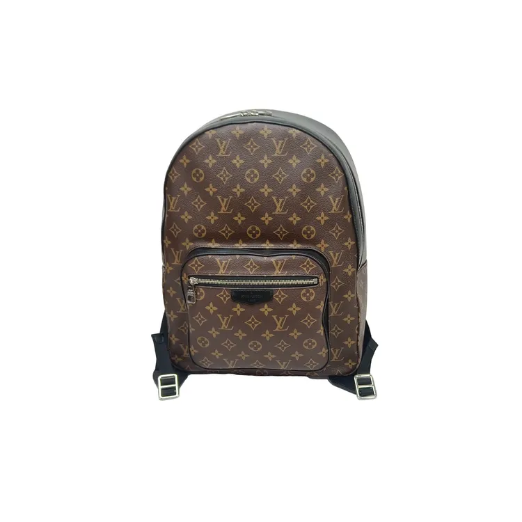 99新 LouisVuitton/路易威登 男士 棕色 老花大号拼皮双肩包/0595