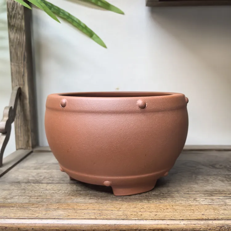 宜兴原矿紫砂红清水半手工制作茶洗水洗2000cc