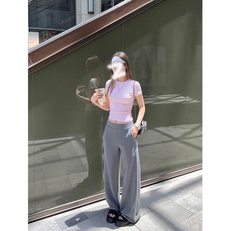 休闲裤女春夏秋季2024新款韩版薄款显瘦百搭柔软凉爽宽松拖地夏季