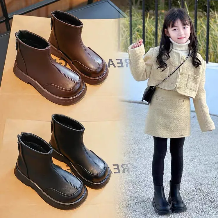 女童靴子2024新款夏季儿童马丁靴春秋皮鞋女宝宝草原鞋子西北短靴