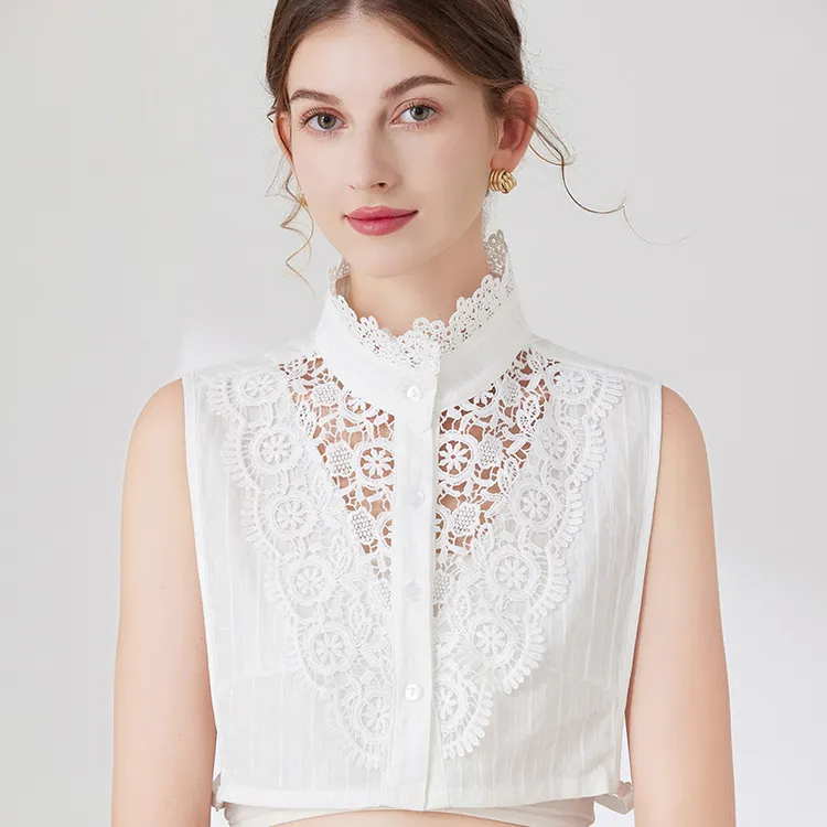 假领子女百搭假衣领秋冬季白黑色高档毛衣卫衣内搭衬衣立领花边领