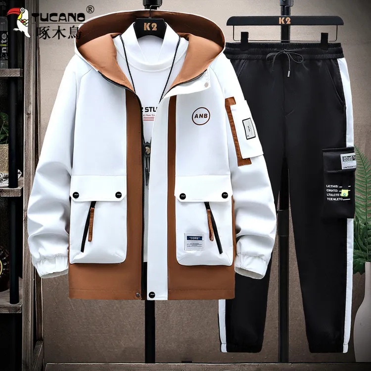 TUCANO/啄木鳥男士休闲套装2025春秋季潮牌潮流运动两件套帅气