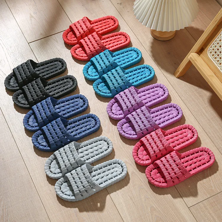 浴室防滑镂空拖鞋浴室厚底漏水静音无声室内凉拖鞋居家按摩商品图