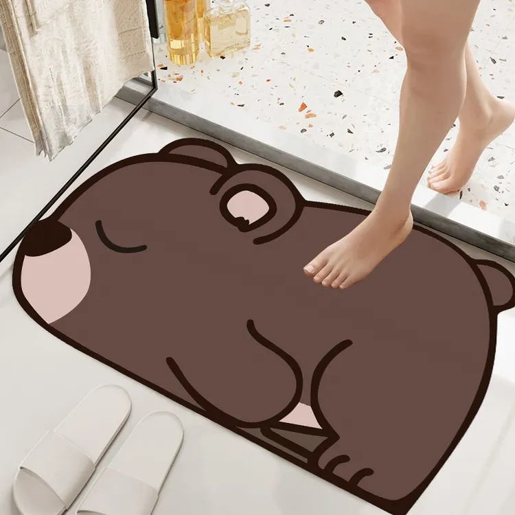 卡通异形浴室吸水防滑地垫可爱儿童卫生间厕所门口脚垫速干防滑垫