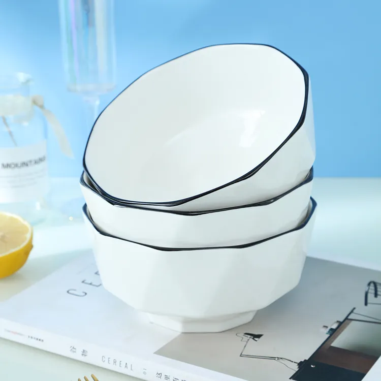 陶瓷碗家用新款高颜值4.5英寸米饭碗釉下彩瓷碗简约纯白饭碗批发