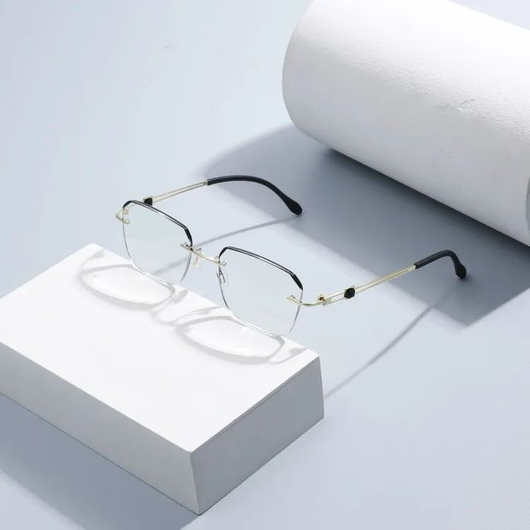 【男女同款】 高端时尚高颜值奢华金属无框设计 超轻防蓝光老花眼商品图