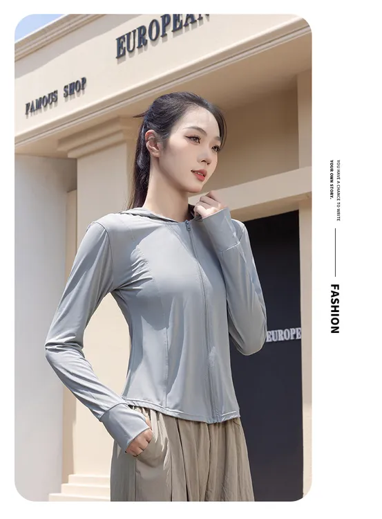 防晒衣女夏季防紫外线皮肤衣显瘦骑行户外冰凉运动连帽