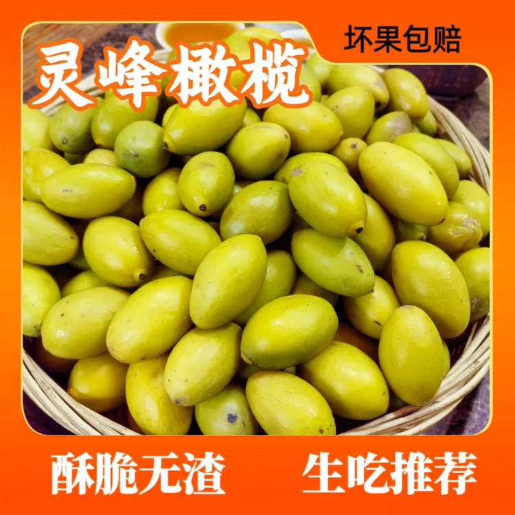 灵峰橄榄酥脆无渣青橄榄生吃推荐零食橄榄橄榄果500g青橄榄果味道