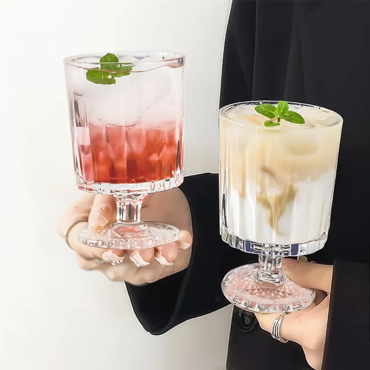 【4只装】新款香槟杯玻璃杯高脚杯威士忌洋酒杯子鸡尾酒杯