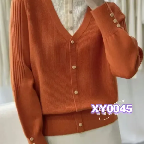 XY0045欧货半高领钉珠长袖假两件针织女2024秋冬新款毛衣显瘦上衣