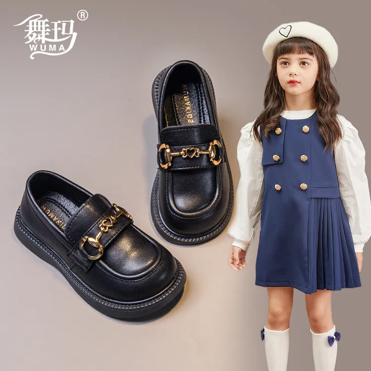 女童皮鞋2025秋季新款中大童乐福鞋学生校园鞋春季时尚单鞋223133