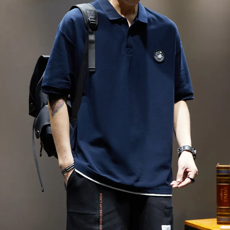 U&PURA夏季假两件POLO衫男短袖T恤男宽松大码上衣美式休闲保罗衫