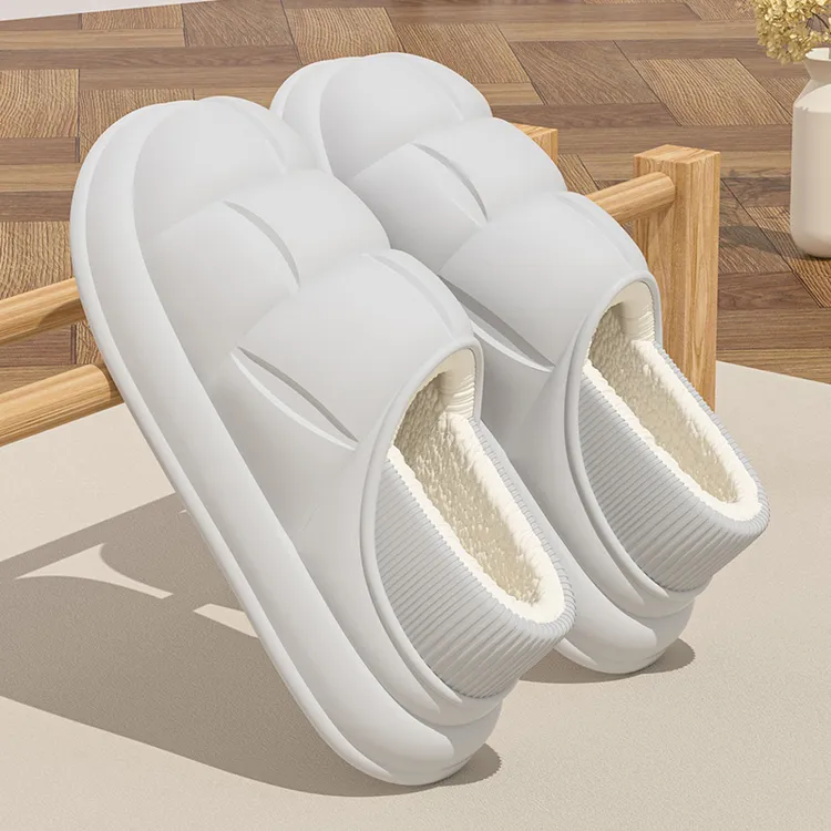 加厚棉拖鞋男士秋冬季室内家居加绒保暖包跟防水冬天棉鞋女款外穿
