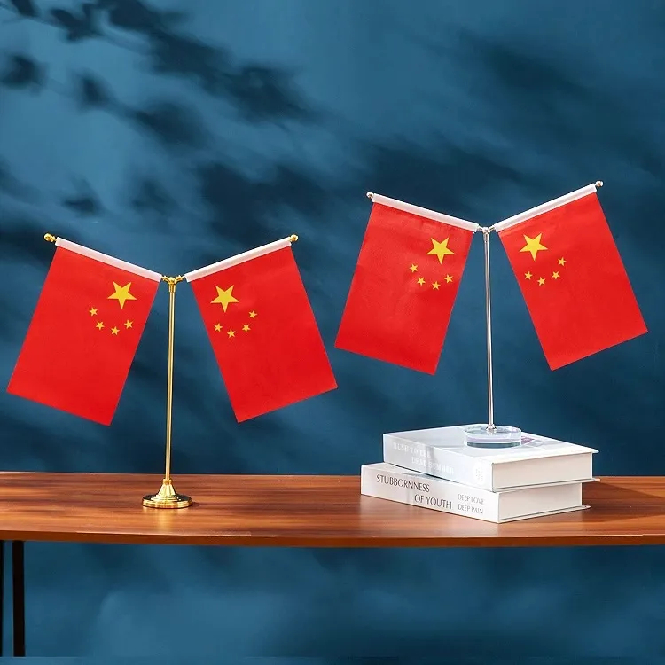 十一国庆节装饰小红旗国旗桌摆办公柜台摆件店铺主题氛围场景布置