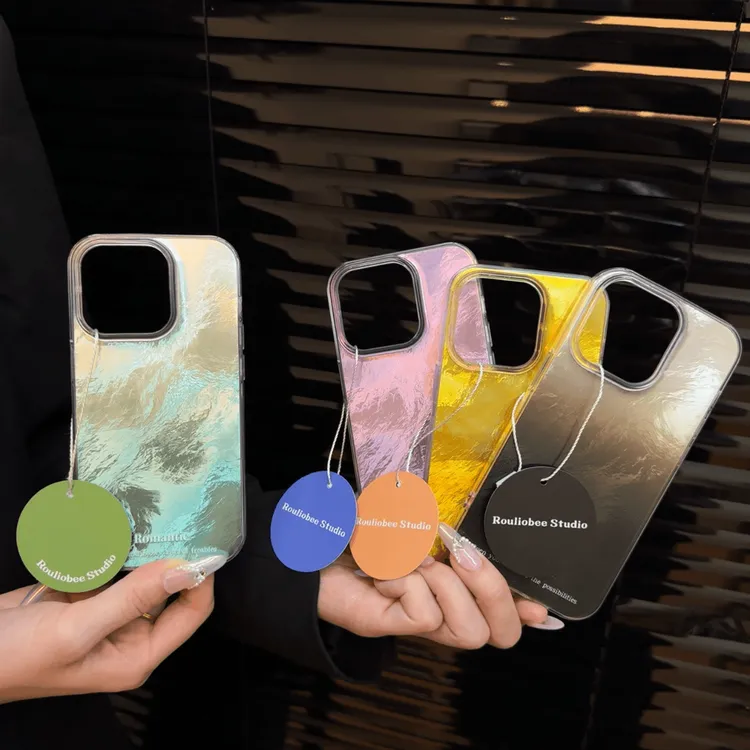 折纸续金山光油适用苹果15/14promax漩涡壳手机壳新款女