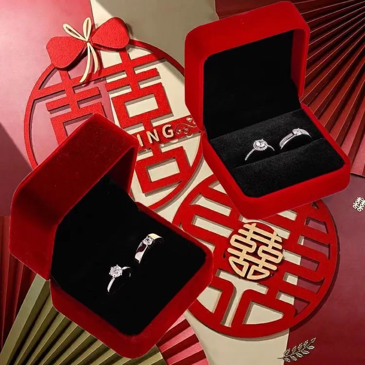 合金莫桑石婚庆饰品 仿真婚戒小众情侣戒指活口对戒结婚一对婚礼