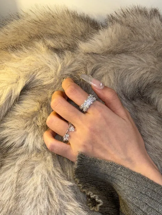 铜合金戒指 铜合金中古满天星爆闪小宽戒