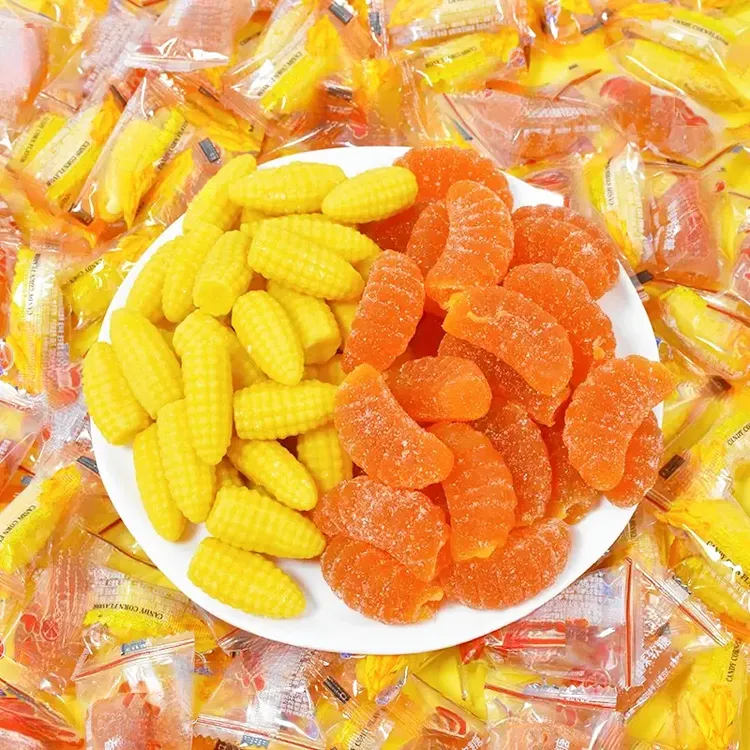 玉米软糖橘子软糖玉米味软糖混装年货糖果结婚喜糖果袋子装