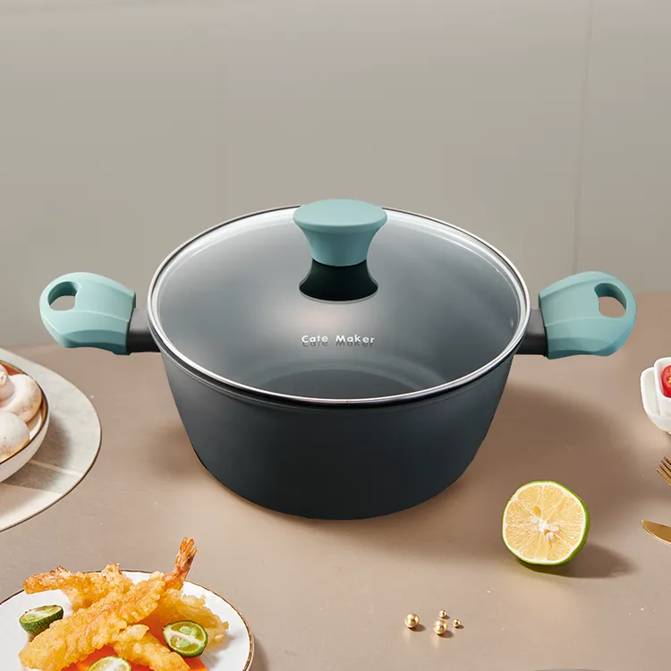 卡特马克轻奢系列煲汤锅电磁炉通用不粘锅家用蒸锅燃气炉灶煮锅