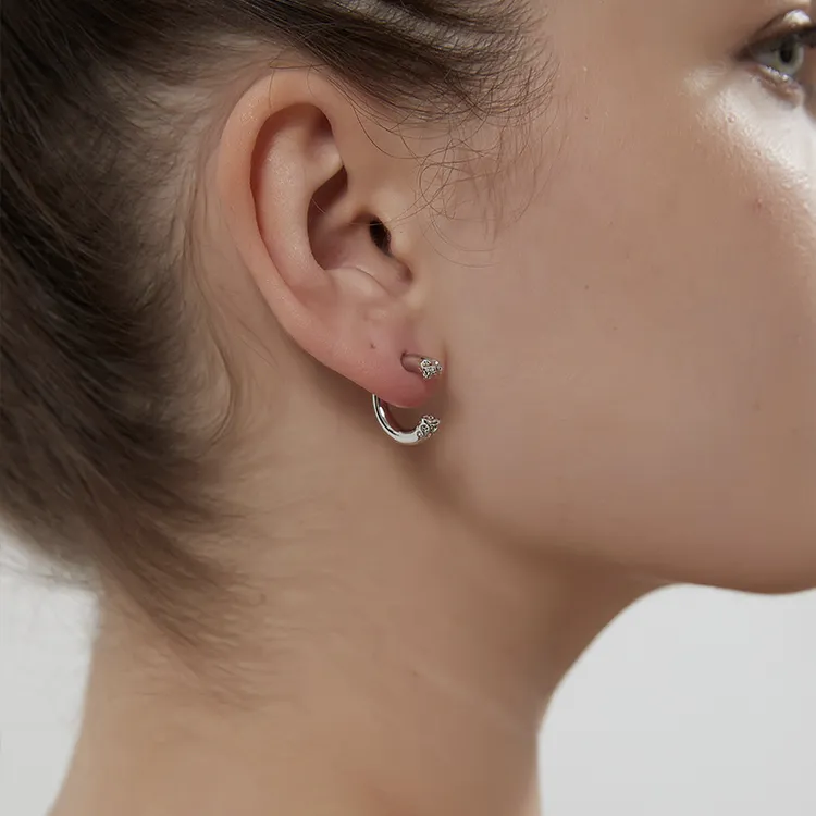 kitsh 铜合金耳饰 前段开口褶皱耳钉小众ins时尚通勤耳环气质百搭