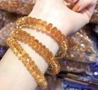 〖妍晶珠宝〗天然巴西算盘珠黄水晶手链暴力黄切割面刻面磨面手串