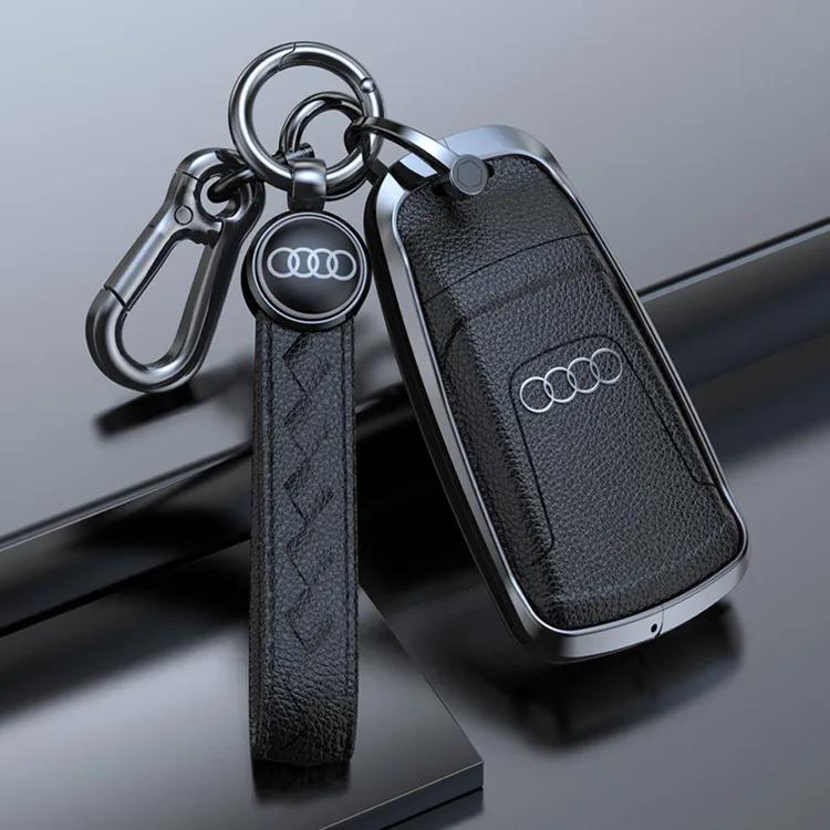 2022款奥迪a4l钥匙套 21款新q5l钥匙扣a5/q7汽车真皮包高档金属壳