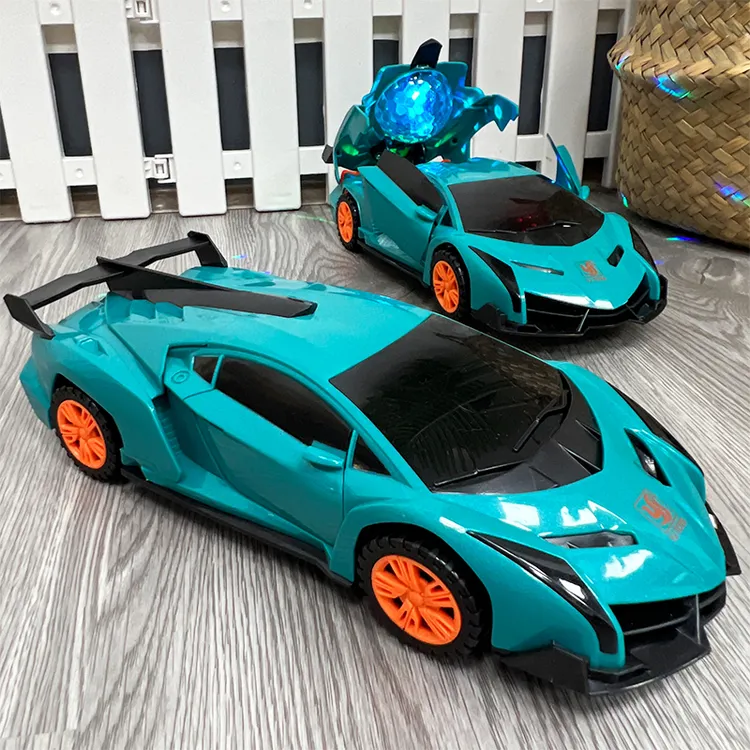 电动会旋转开门带音乐万向玩具车儿童4男孩益智1-3周岁小汽车礼物