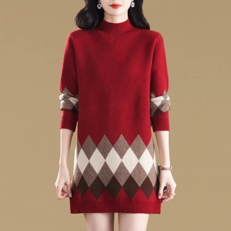 中长款毛衣女遮屁股洋气内搭上衣秋冬2025新款宽松加厚针织打底衫