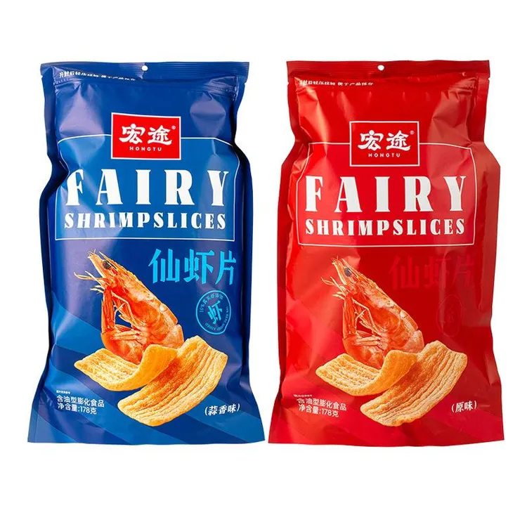 仙真实虾片虾添加原味/蒜香味同款脆虾片零食小吃休闲食品办公室