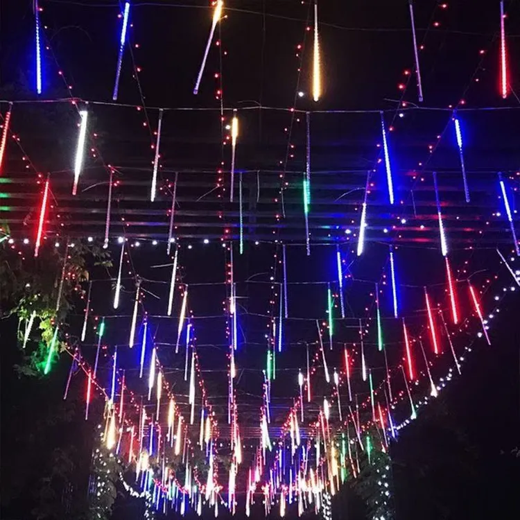 流星雨led灯满天星星灯串灯庭院装饰灯圣诞节街道树灯流星雨彩灯