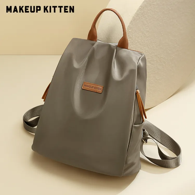 MAKEUPKITTEN2025新款户外时尚双肩包女大容量牛津布防水背包轻便