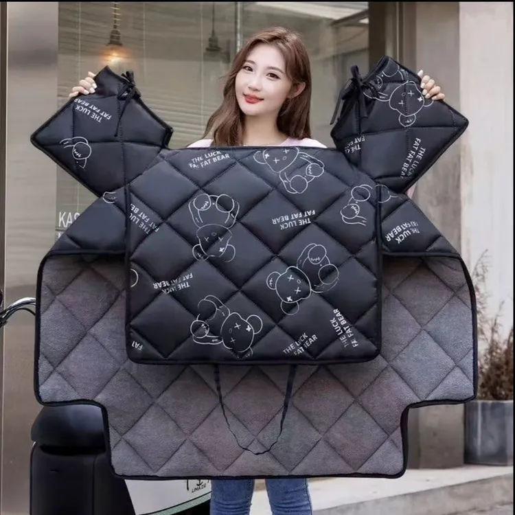 冬季电动车挡风被加绒加厚保暖四季全包式加大防风被【指定混发】