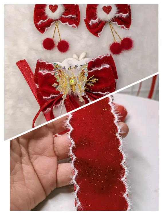 毛边金葱植绒单面  手工发饰材料