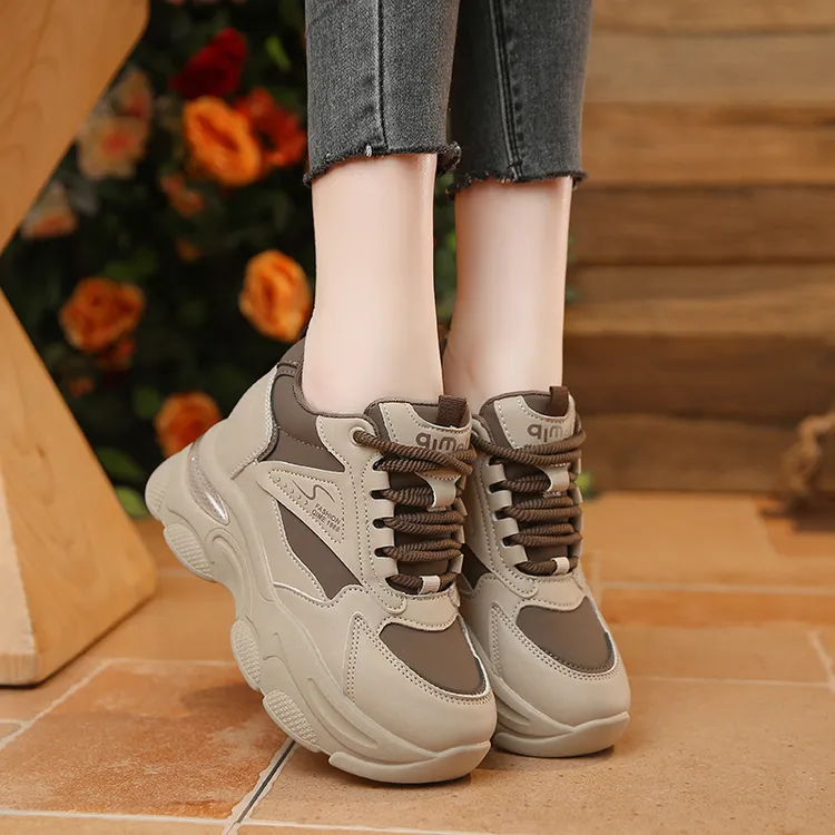 内增高8厘米小个子女鞋2025秋季新款厚底老爹鞋ins百搭韩版休闲鞋