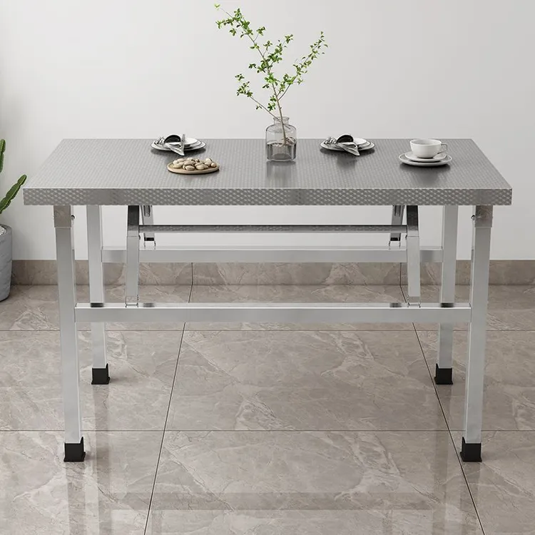 不锈钢折叠桌烧烤店多人饭桌餐桌摆摊用便携式桌写字桌饭店用桌子