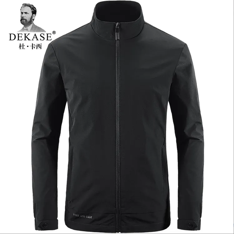 Dekase 外套男春秋2025新款休闲运动夹克男士潮流时尚立领茄克衫