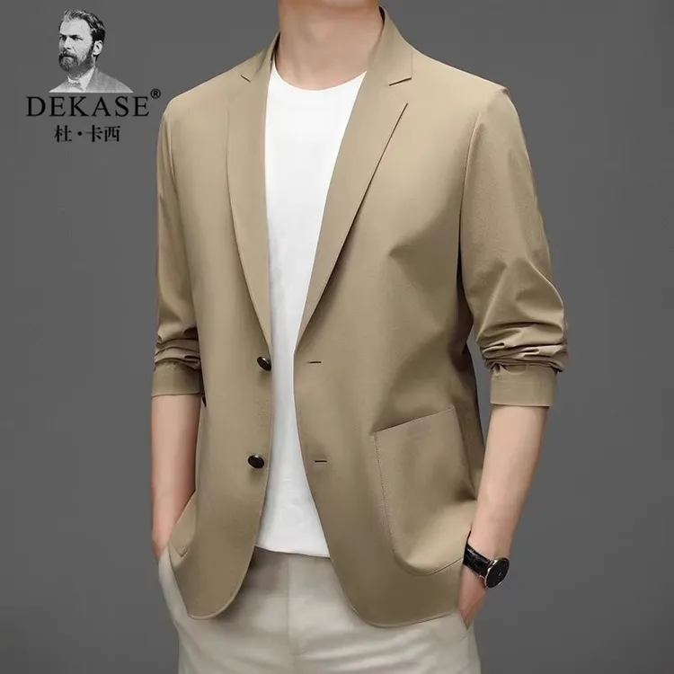 Dekase 夏季防晒西服男士上衣冰丝薄款休闲西装单件超薄修身外套