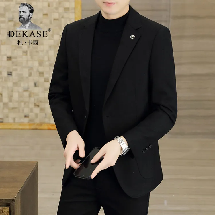 春秋西装外套Dekase 潮流西装外套男春秋季2025新款单西上衣韩版男士休闲西服
