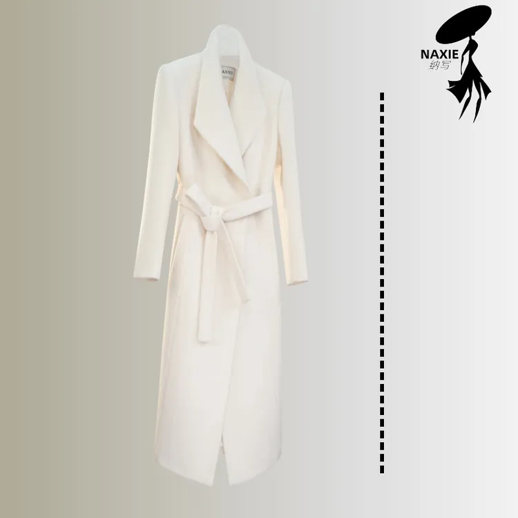 纳写2025新款轻奢大牌修身冬季毛呢大衣时尚中长款羊驼毛女外套女