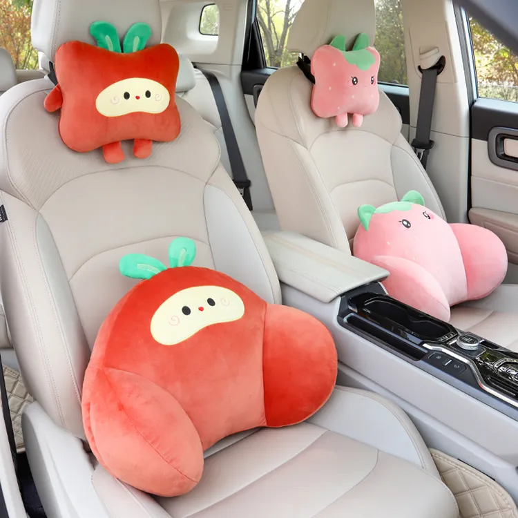 汽车头枕护颈枕车载可爱卡通腰靠创意座椅枕头抱枕腰靠垫车内用品