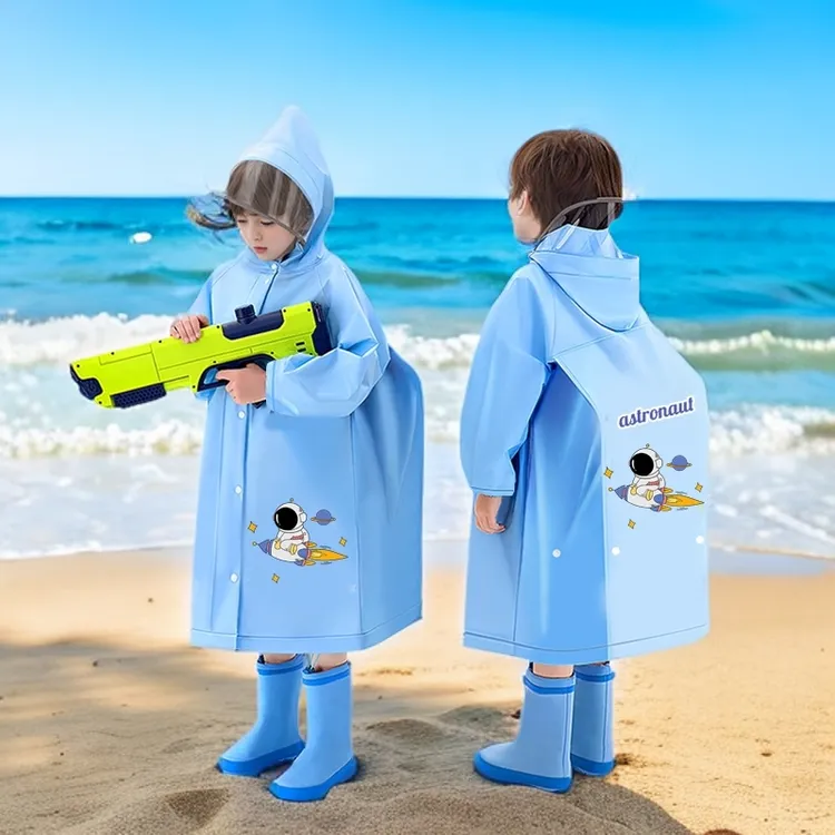 小学生雨披专用雨衣男童女童上学带书包位儿童雨衣全身防水中大童