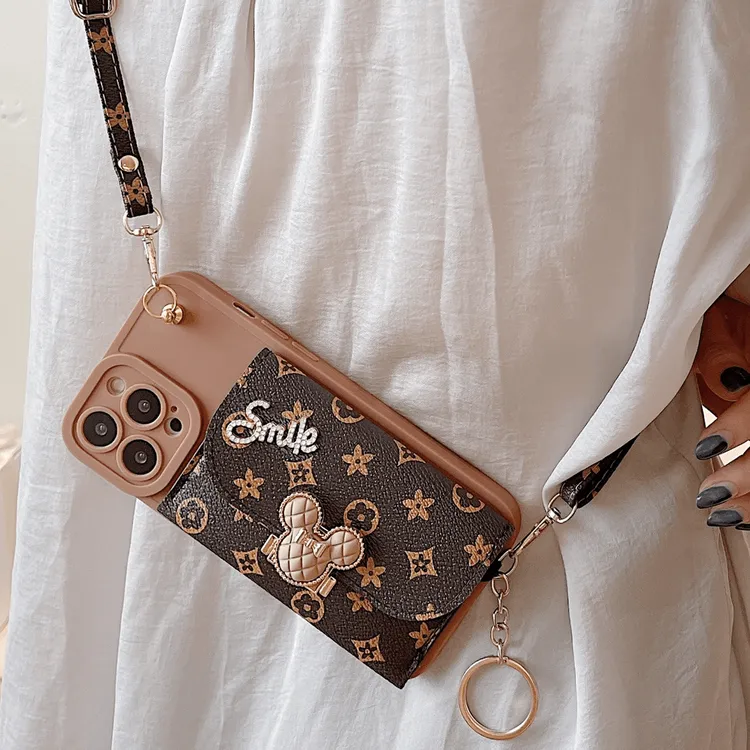 立体米奇头零钱卡包适用【iPhone/vivo/OPPO/华为/小米】斜挎手机壳