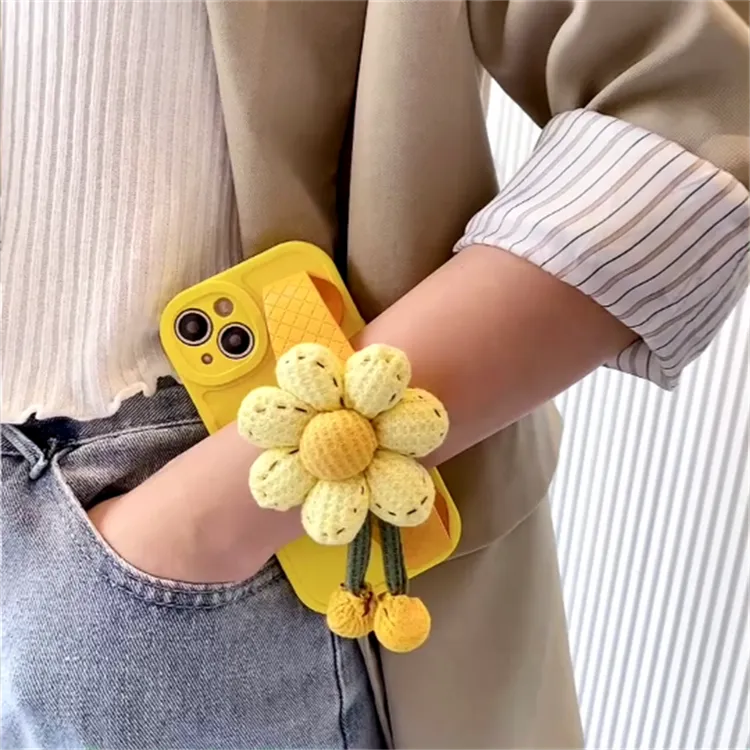 南瓜花手腕带适用【苹果/华为/小米/oppo/vivo】手机壳可斜挎背带绳