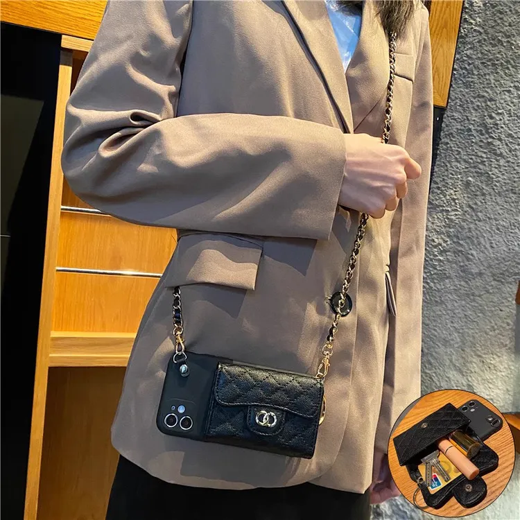 小香风横挎零钱包【iPhone/vivo/OPPO/华为/小米】斜挎背带绳手机壳