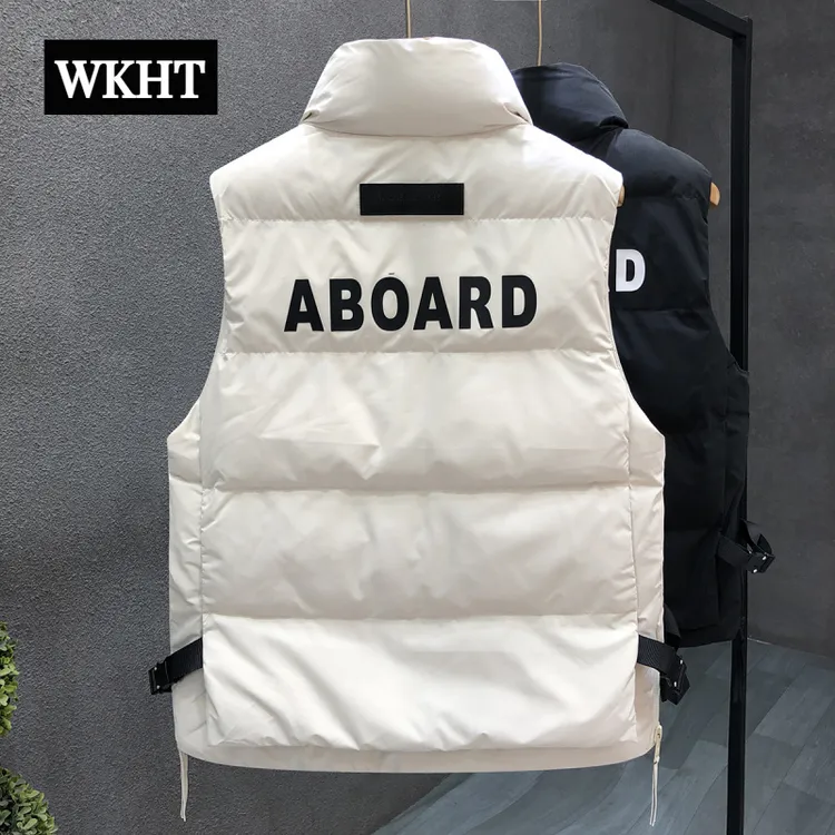 痞帅羽绒马甲外套男潮牌保暖外穿背心2024冬季新款男士无袖羽绒服