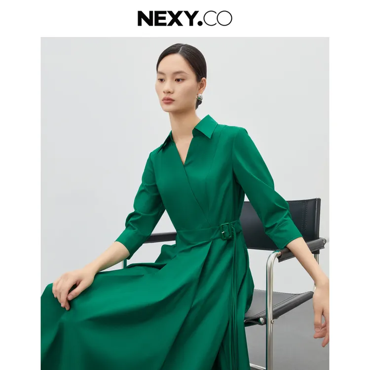 NEXY.CO/奈蔻法式设计师款式连衣裙静奢风”&“薄荷曼波XF04542J6
