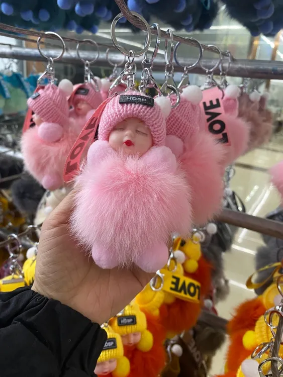 网红爆款狐狸毛睡美人娃娃挂件